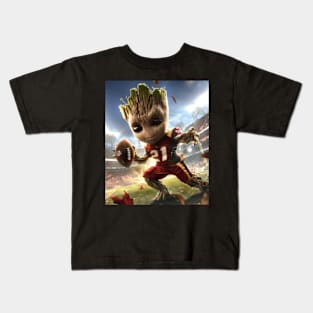 Groot Vs Atlanta Braves Bark Battle Ball Kids T-Shirt